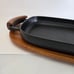 NICE Vintage Richard Nissen Denmark Cast Iron Grill Pan Platter Wood Tray Cradle