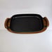 NICE Vintage Richard Nissen Denmark Cast Iron Grill Pan Platter Wood Tray Cradle