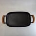 NICE Vintage Richard Nissen Denmark Cast Iron Grill Pan Platter Wood Tray Cradle