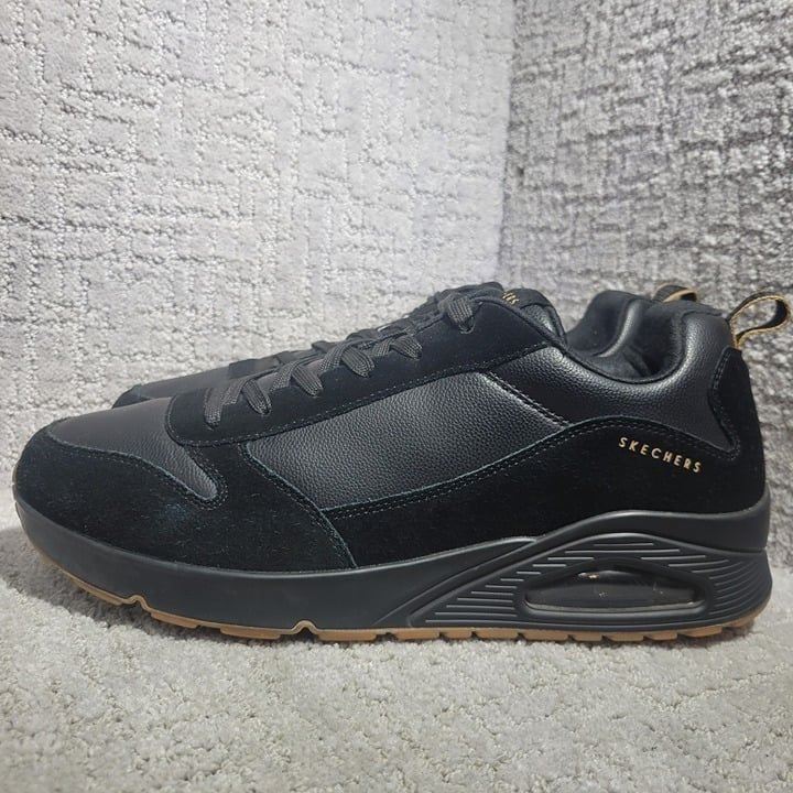 Skechers Uno Starce Men's Size 13 US Black Suede Leather Sneakers SN 52468-WSK
