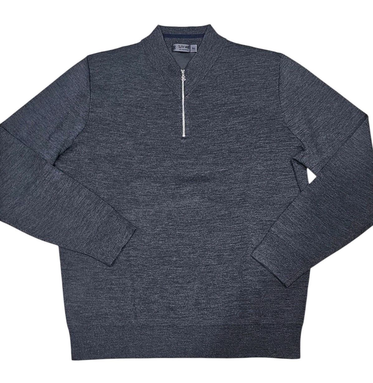 G/Fore Golf Mens Merino Wool V-Neck 1/4 Zip Pullover Sweater XL Gray LS