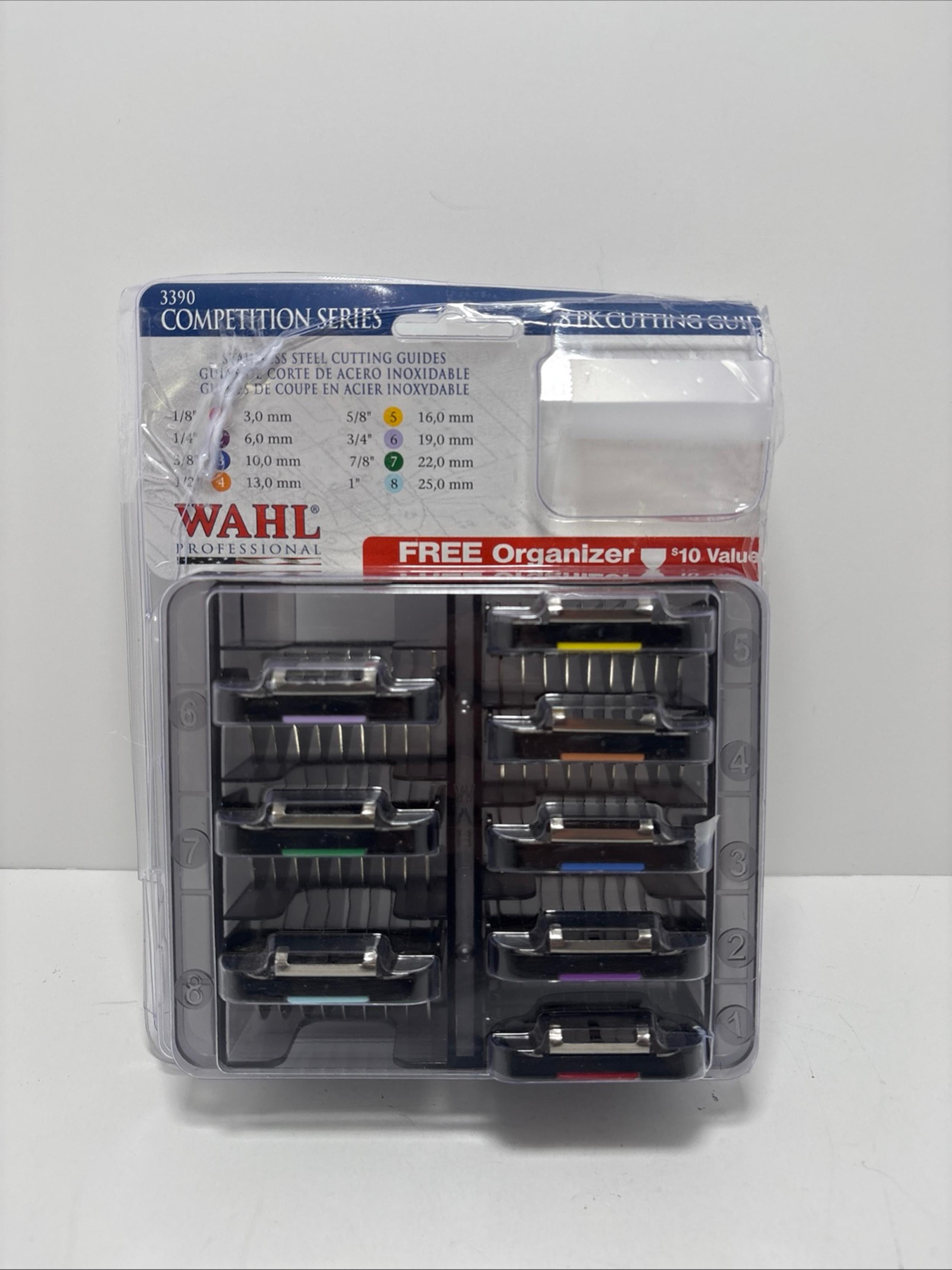 Wahl Stainless Steel Cutting Guides Guards Comes With Organizer for Shaving