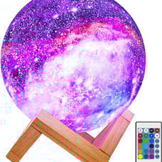 BRIGHTWORLD Moon Lamp Kids Night Light Galaxy Lamp 5.9 inch 16 Colors LED 3D