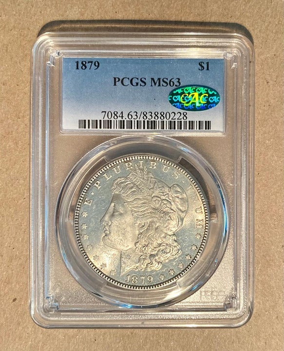 1879 PCGS & CAC MS63 Morgan Silver Dollar 1