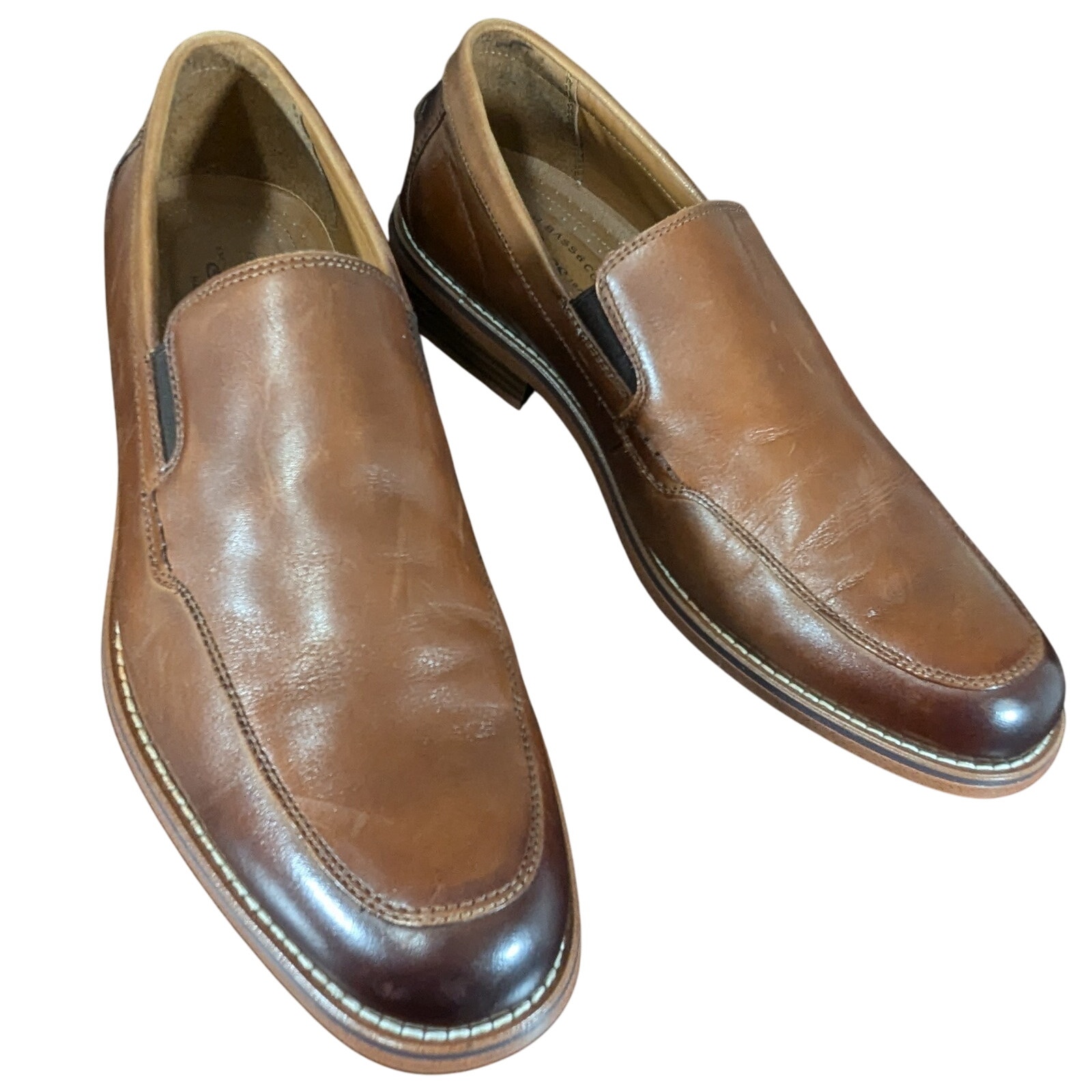NWOT! G.H.BASS CO.! BAXTER NUTMEG BROWN FADE GENUINE LEATHER LOAFERS! SZ 10M