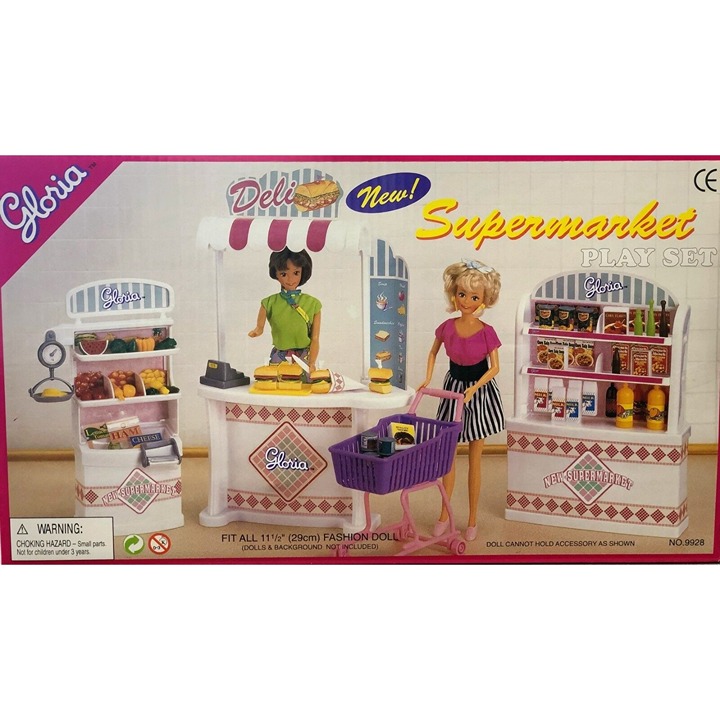 Gloria Barbie Size Dollhouse Furniture Supermarket Play Set