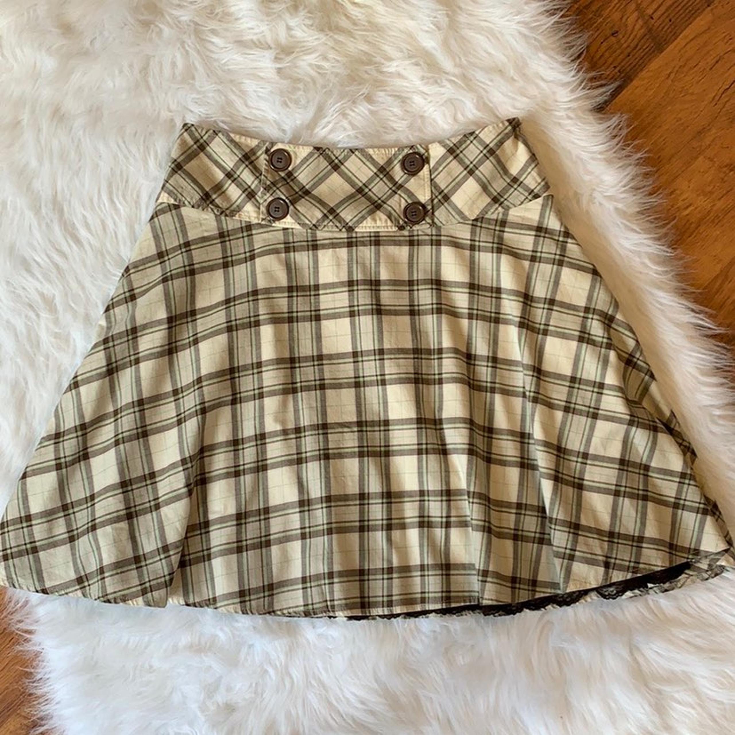 Vintage Style Plaid A-Line Skirt!