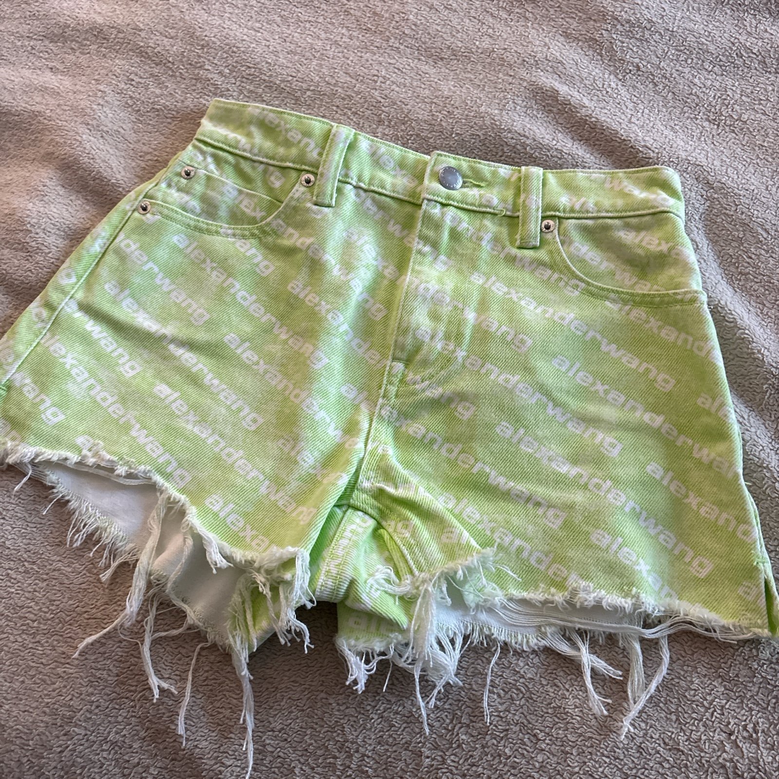 Alexander Wang all-over logo denim Shorts