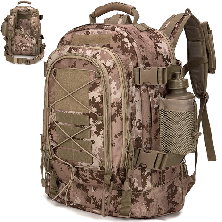 60L 1000D Nylon Waterproof Backpack Outdoor Military Rucksacks Tactical Sports