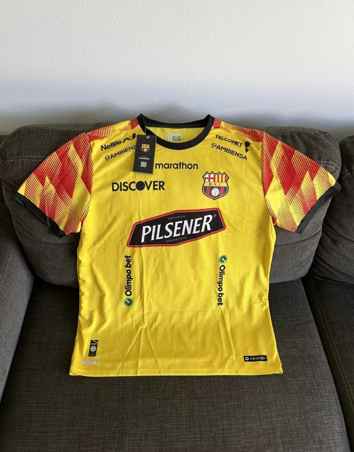 Marathon Authentic Barcelona SC Guayaquil Ecuador Soccer 2024 Jersey Mens Sz: XL