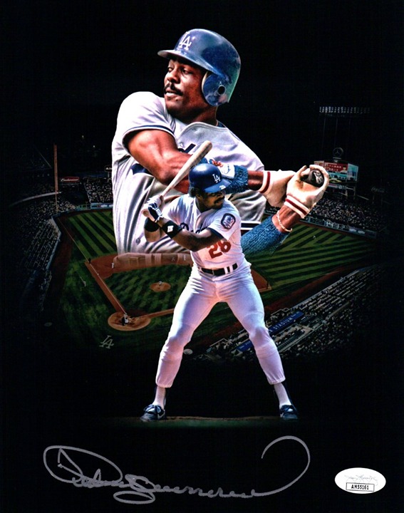 Pedro Guerrero Signed Autograph 8X10 Photo Dodgers Black Collage Silver Ink JSA