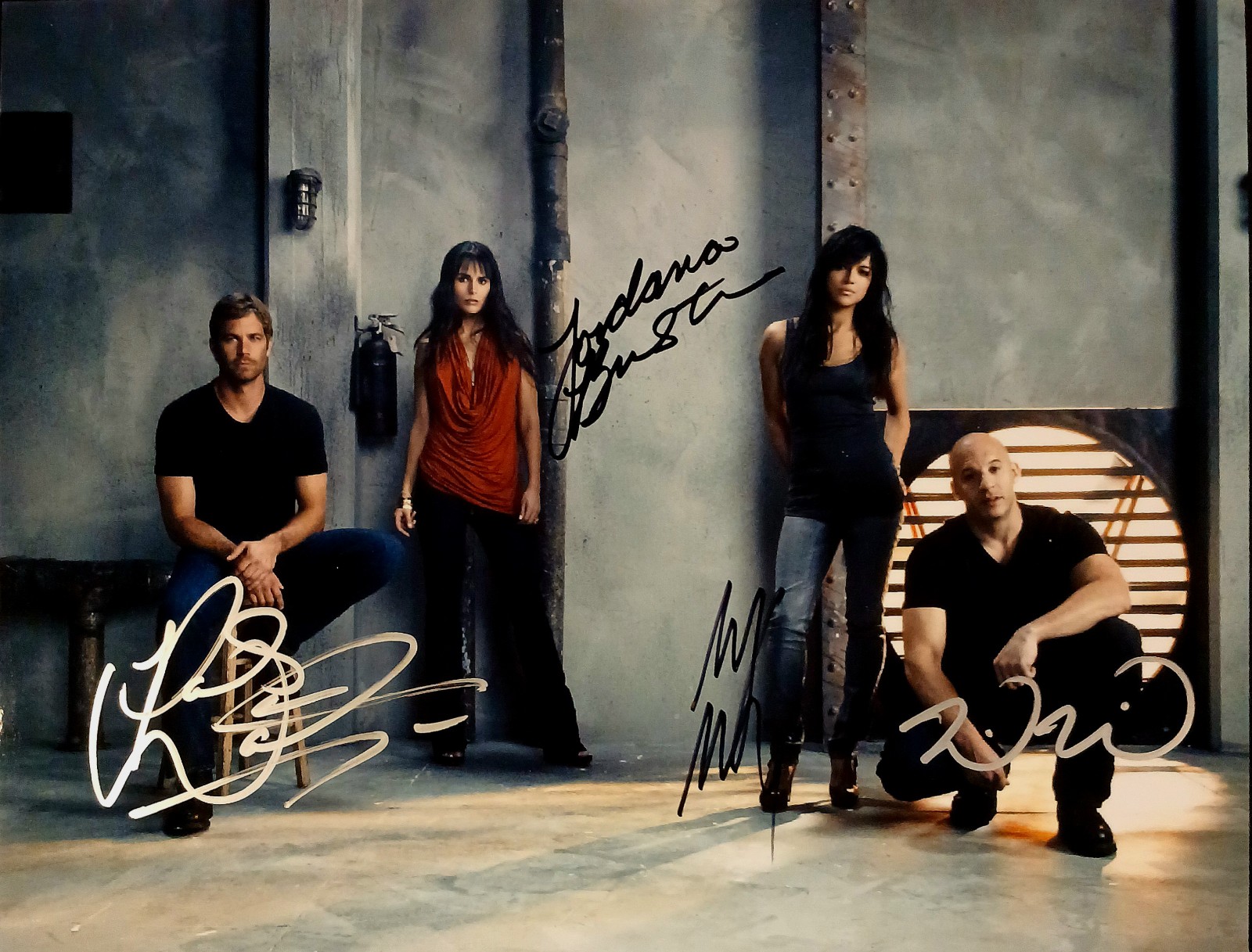 Fast & Furious 4 CAST Signed 8.5x11 Photo WALKER DIESEL RODRIGUEZ BREWSTER - COA