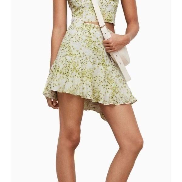 Allsaints green frida skirt NWT US 6