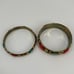 Vintage bohemian art deco jasper and turquoise inlay bangle bracelets