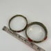 Vintage bohemian art deco jasper and turquoise inlay bangle bracelets