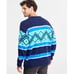 Holiday Lane Mens Medium Fair Isle Crewneck Long-Sleeve Sweater in Blue 59 015