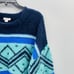 Holiday Lane Mens Medium Fair Isle Crewneck Long-Sleeve Sweater in Blue 59 015
