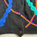 Magnolia Vintage Wool Mohair Blend Abstract Y2K Button Up Sweater Size Medium