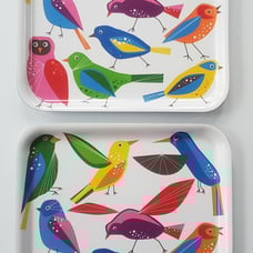 IKEA Barbar Bird Melamine Retro Plate Food Drink Serving Trays Set of 2