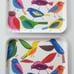 IKEA Barbar Bird Melamine Retro Plate Food Drink Serving Trays Set of 2