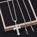 24 Womens 2ct Diamond 14K White Gold Cross Necklace Rope Chain Silver Jewelry