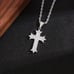 24 Womens 2ct Diamond 14K White Gold Cross Necklace Rope Chain Silver Jewelry