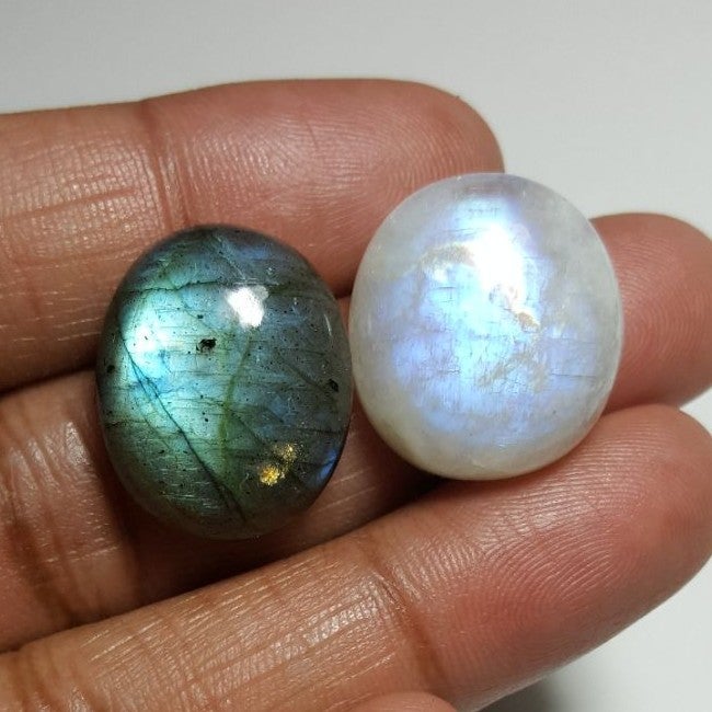 Labrodorite & Rainbow Oval Shape Cabochon-LRL-02-1