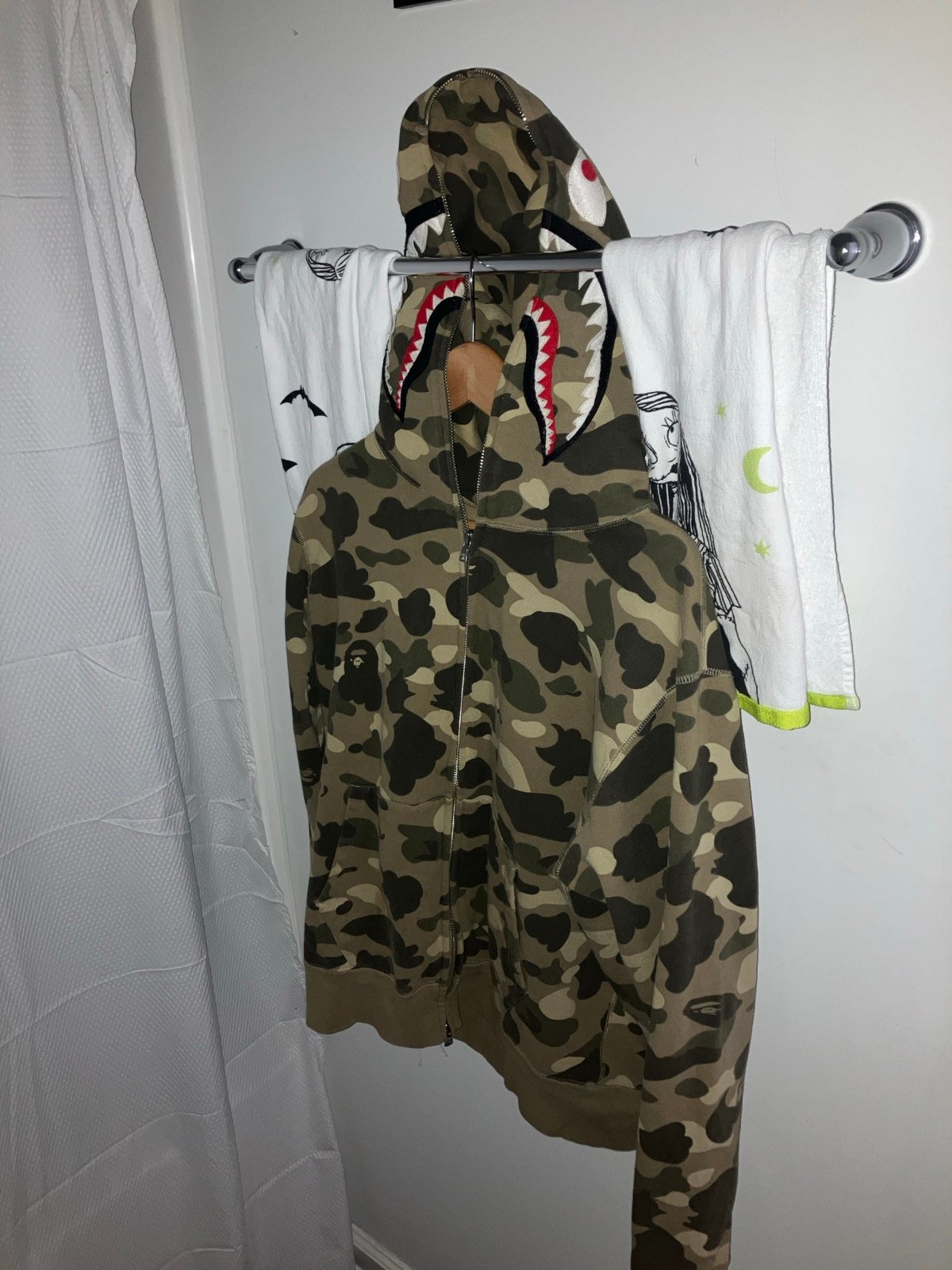 A Bathing Ape Men’s Relaxed Fit Jacquard Shark Hoodie