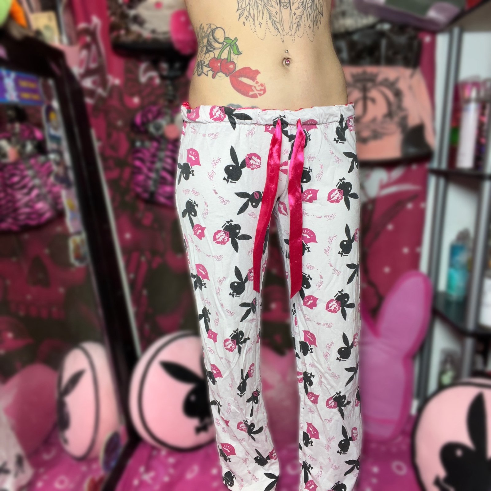 Y2K Playboy Pajama Pants Medium