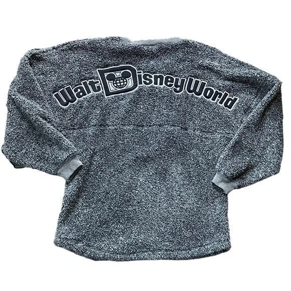 Disney Spirit Jersey Sherpa Fleece Gray Embroidered Walt Disney World Medium