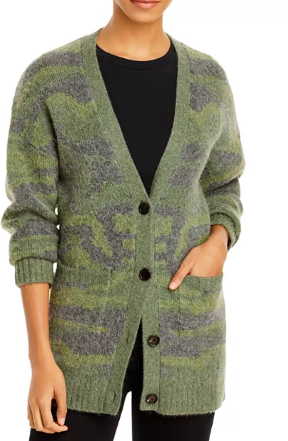 Rails Runi Camo Cardigan sweater wool and alpaca size large