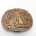 Hesston Outfit Rodeo Belt Buckle NOS 1985 Tournament Vintage Cowboy Western Wear