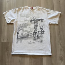 Men's Vintage Y2k Element Skeleton Scarecrow White Skate Skateboarding Shirt M