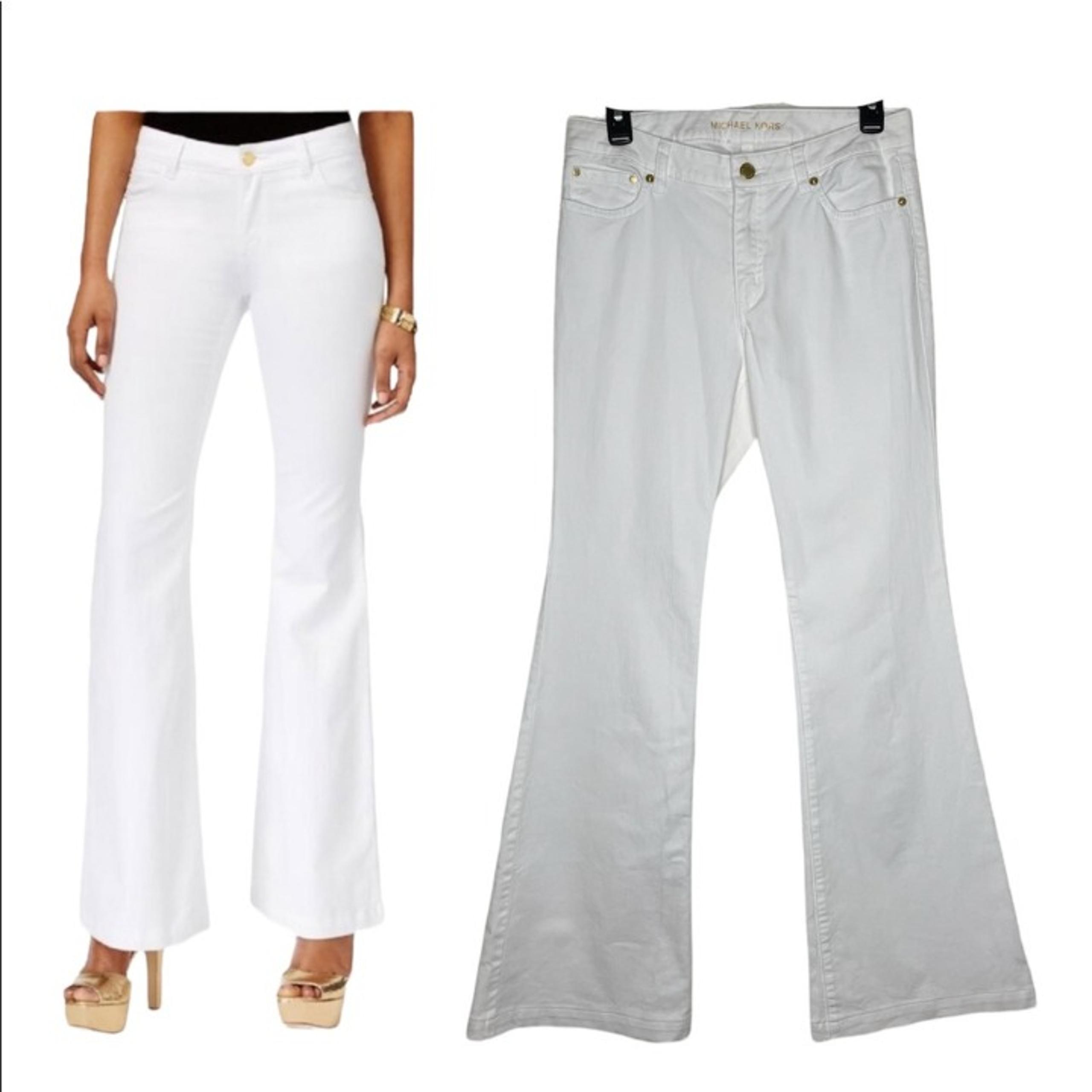 MICHAEL KORS Selma Flare womens jeans size 6 wide leg jeans white