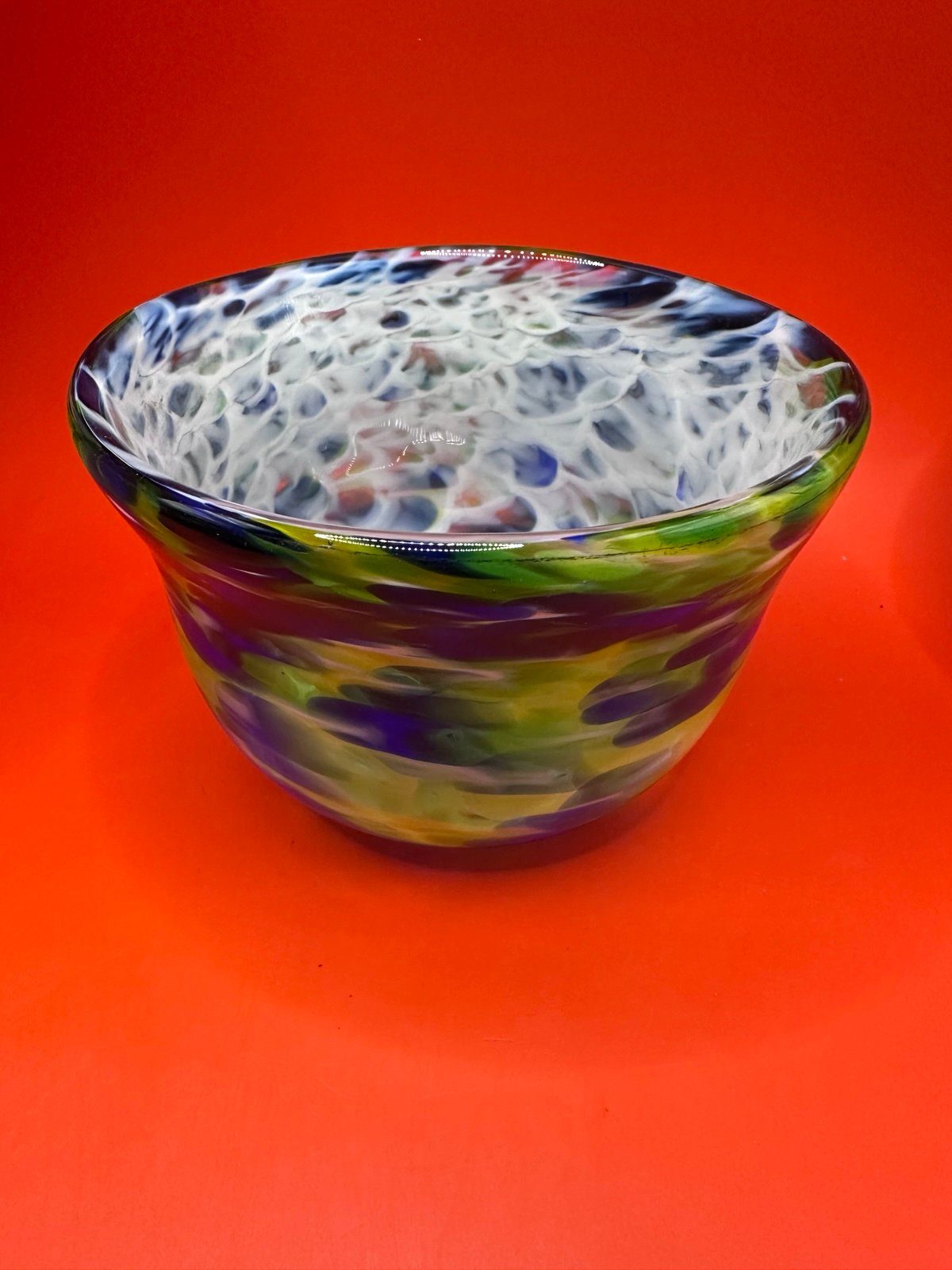 Bright colorful Hand-blown glass bowl