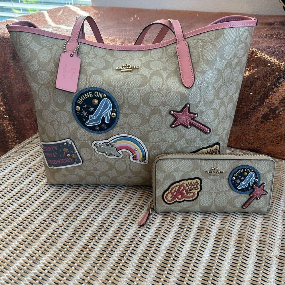 Coach X Disney Cinderella tote and matching wallet