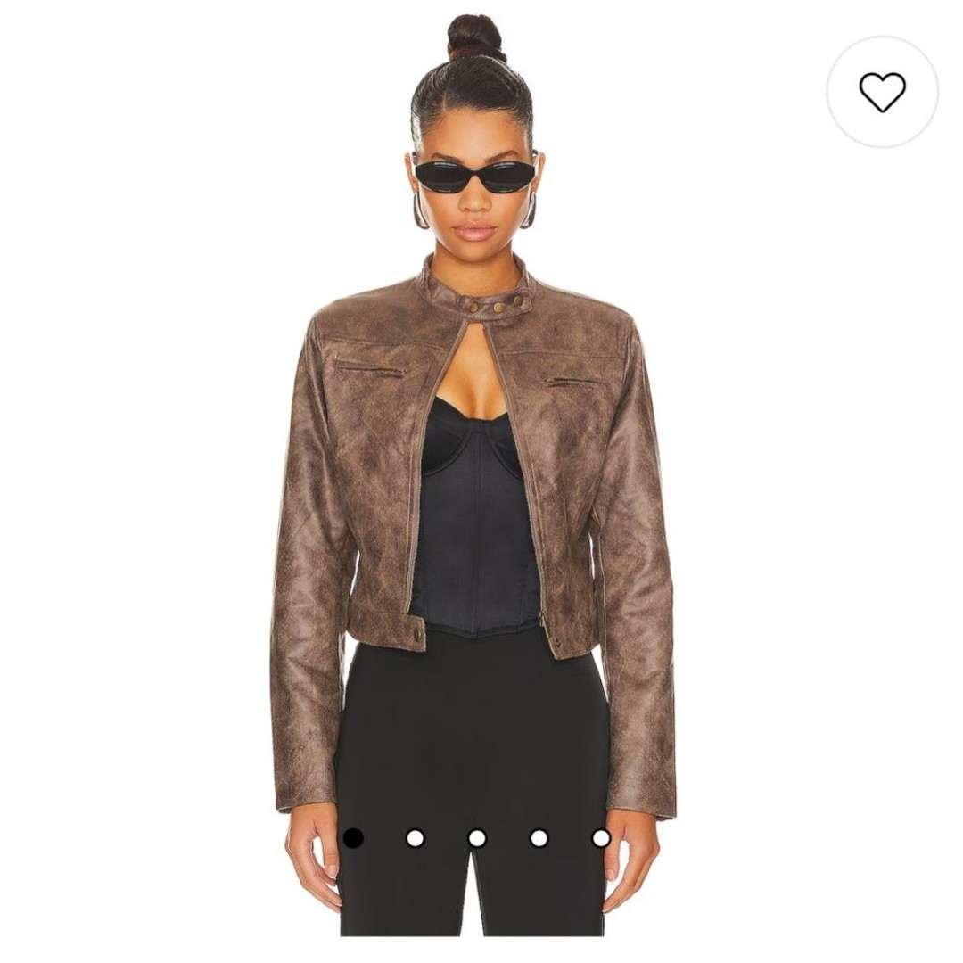 New Lioness Bella Moto Jacket in Chocolate