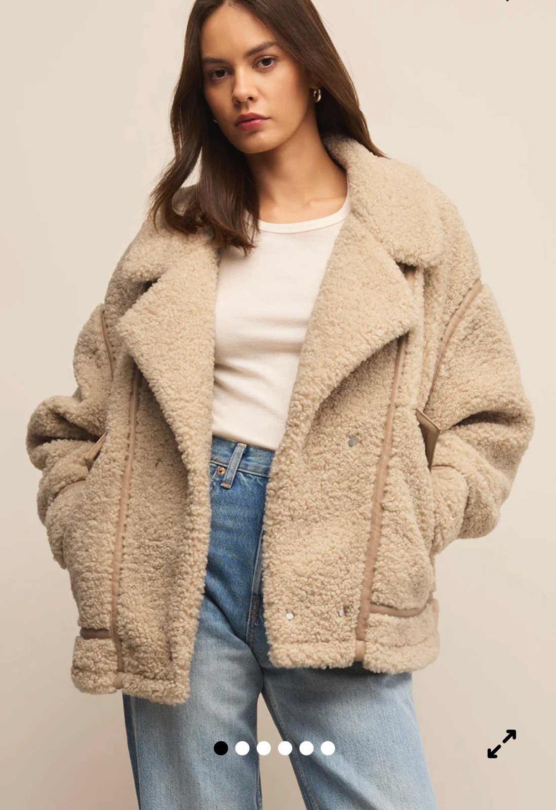 NWT Z Supply Ari Sherpa Jacket Fossil Size M
