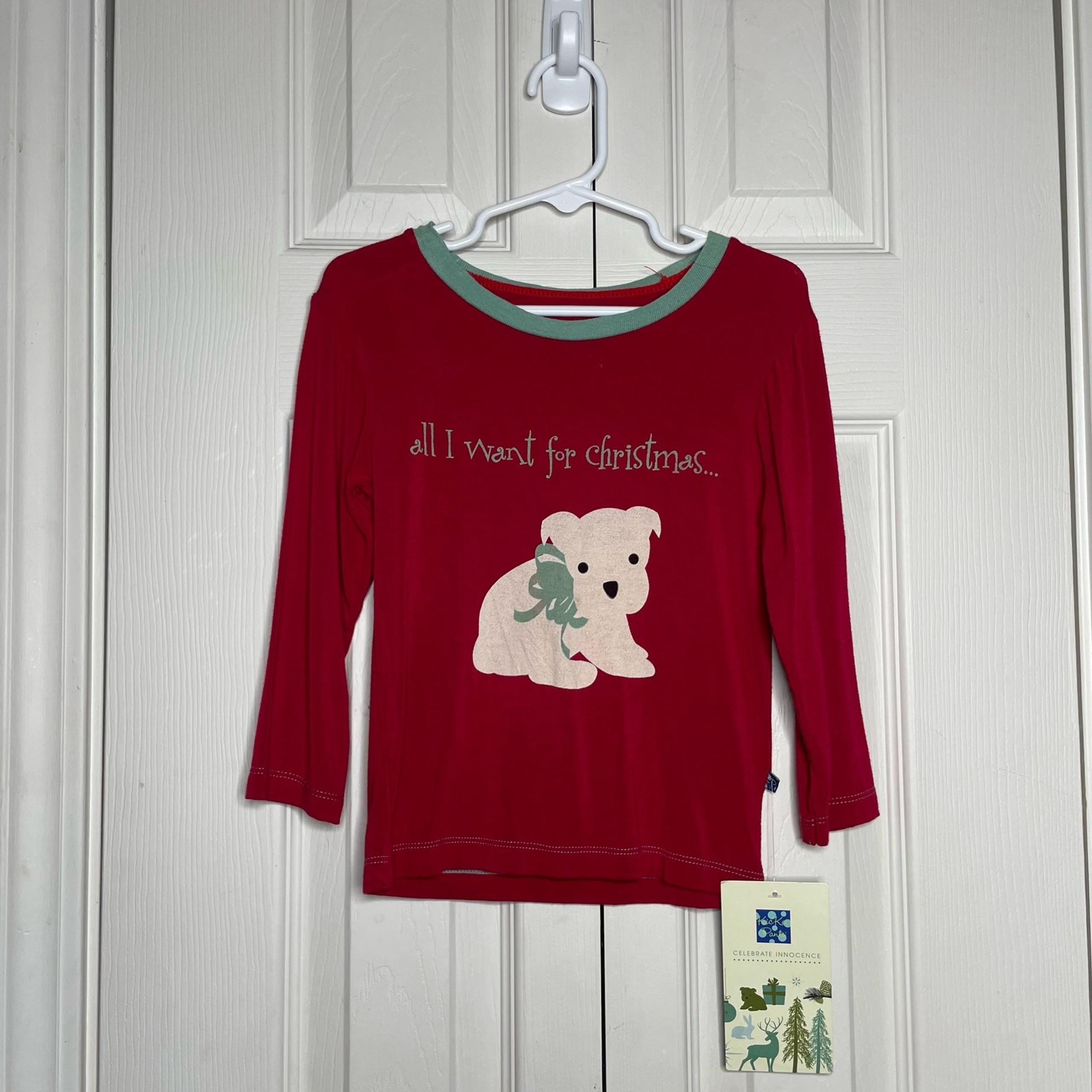 NEW Kickee Pants Christmas Bamboo Long Sleeve Top Size 4T