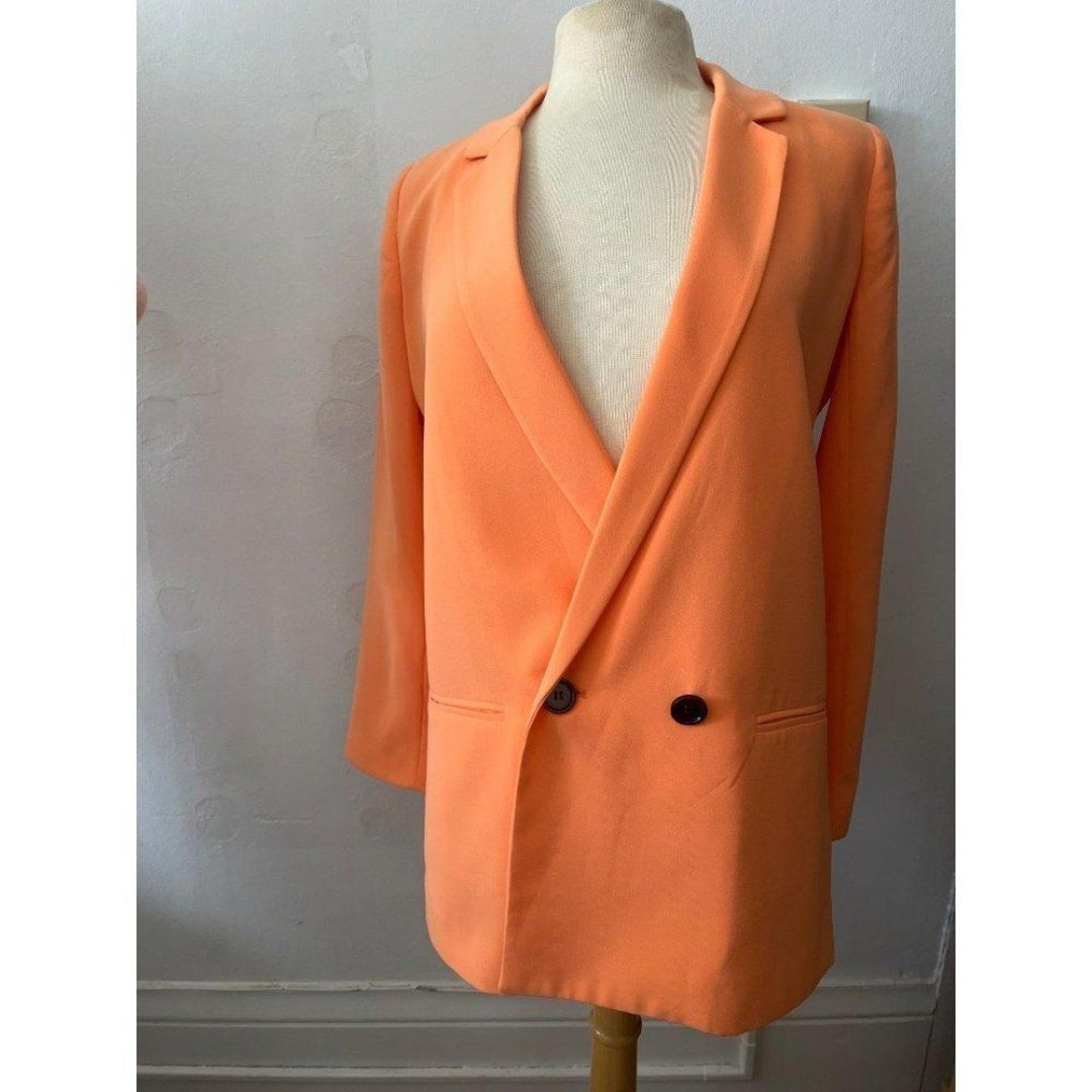 Mural womens single button double breasted orange jacket blazer XS