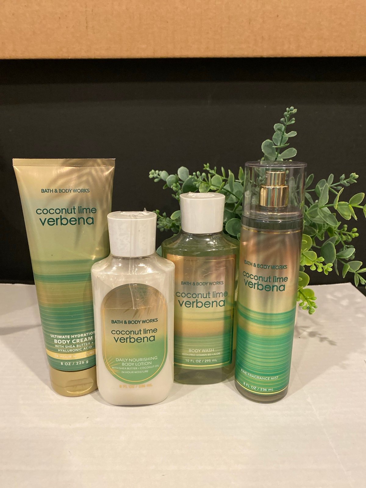 Bath & Body Works “Coconut Lime Verbena” New 4-Pc Set