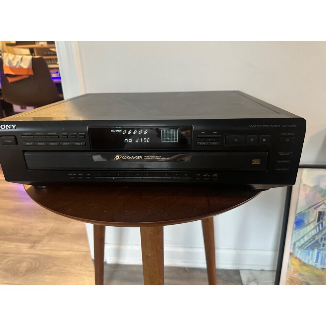 Sony CDP-CE305 5 Disc CD Compact Disc Changer Player No Remote Tested & Working