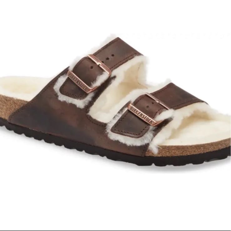 Birkenstock Arizona Genuine Shearling Sandal Size 45