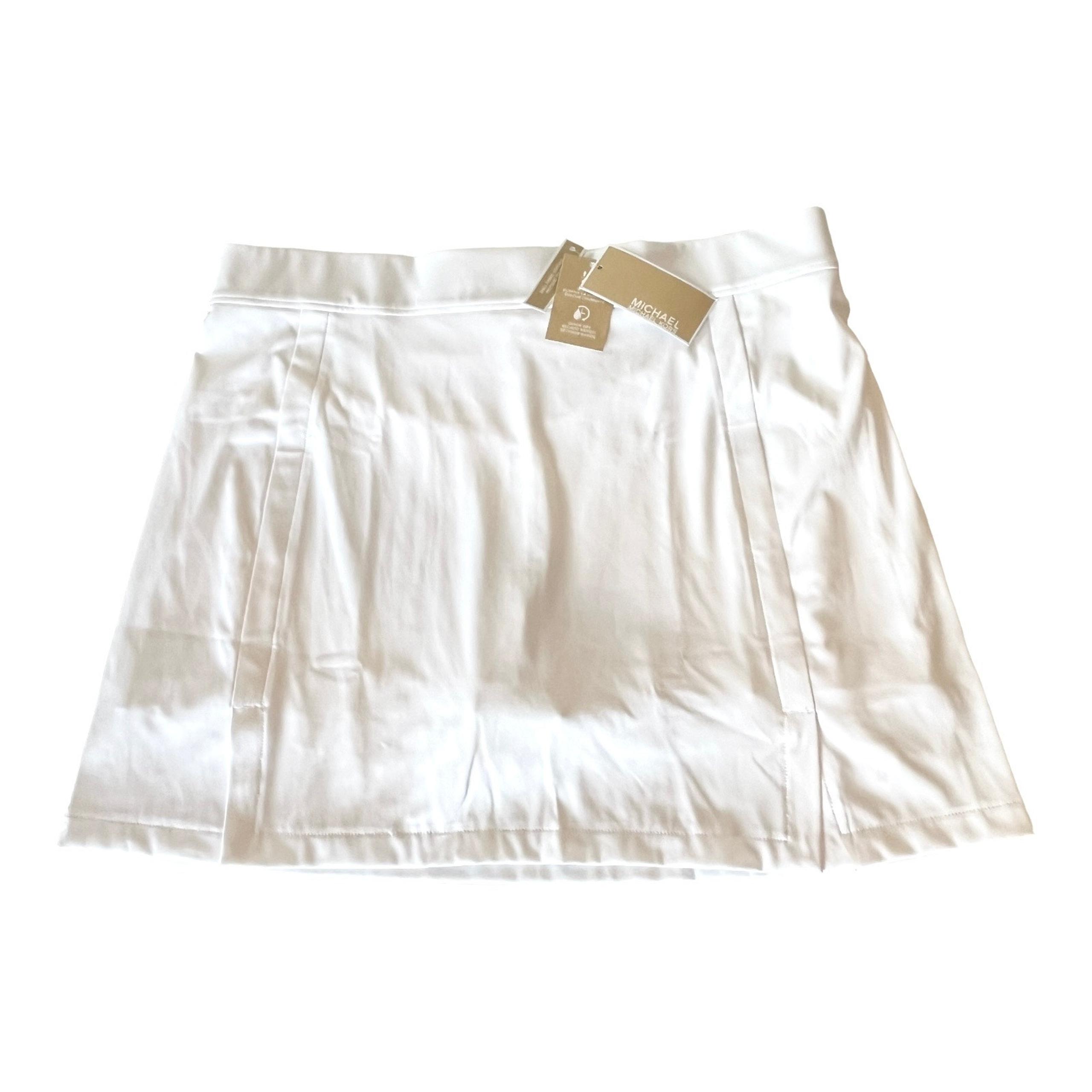 NEW Michael Kors Golf Stretch Knit MINI SKORT Women's XL White Skirt w/ Shorts