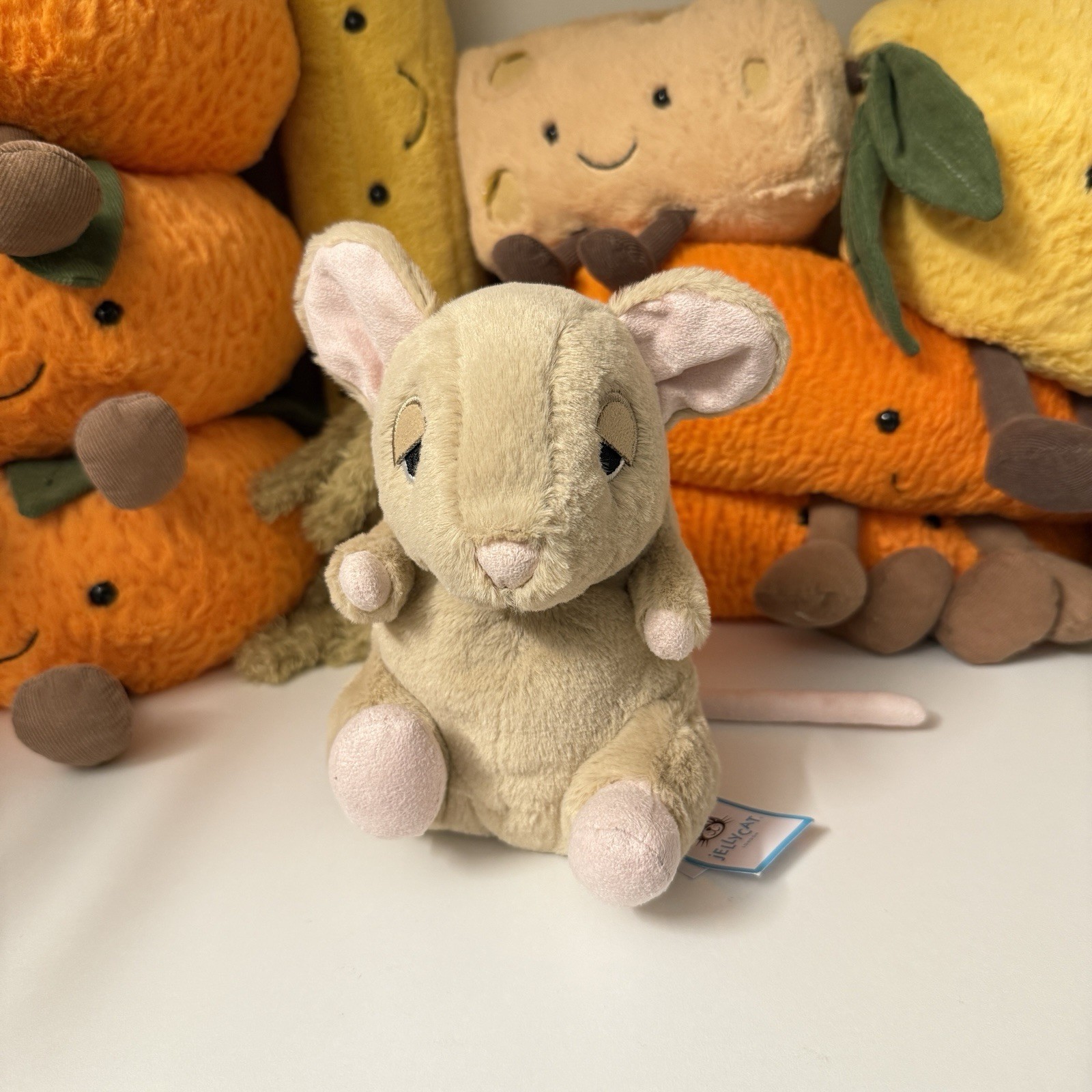 Jellycat Cuddlebud Darcy Dormouse BNWT 100% Real RETIRED Rare Mouse Rat Collect