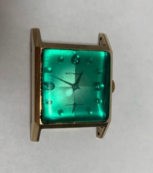 wittnauer watch green diamonds 10k gold filled