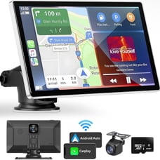 Madoec 9” Wireless CarPlay Android Auto 4K Dash Cam 1080p Backup Camera GPS