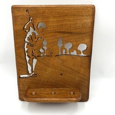 Wood Golf Ball Holder, 10.5-Inch Wall Hanging Display Floating Shelf 3 Ball