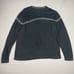 Northern Isles Men's Gray V-Neck Silk Cashmere Sweater Size Large Stripe