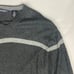 Northern Isles Men's Gray V-Neck Silk Cashmere Sweater Size Large Stripe